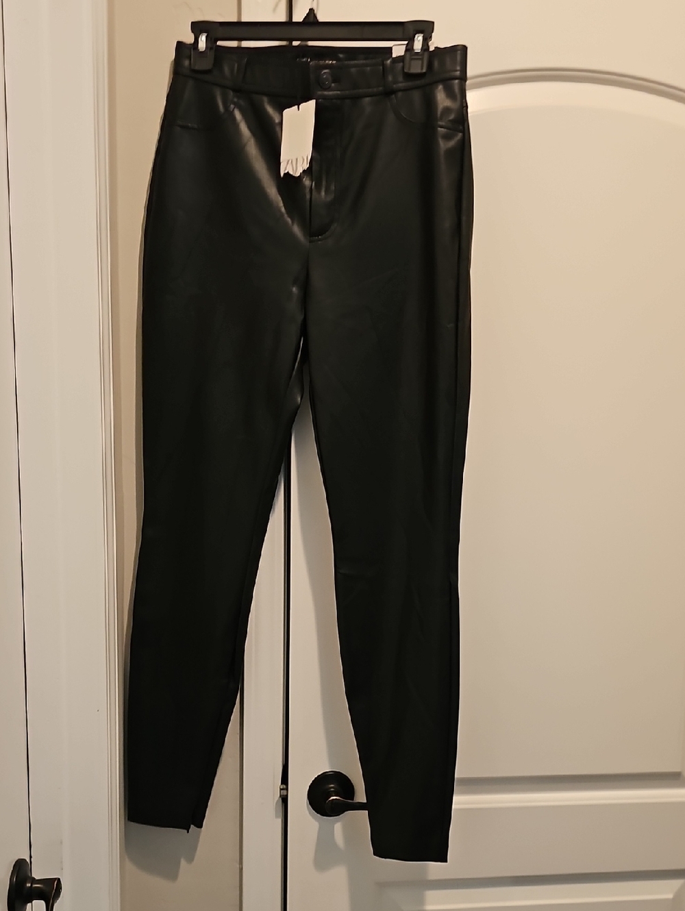 Zara Black Faux Leather Skinny Pants